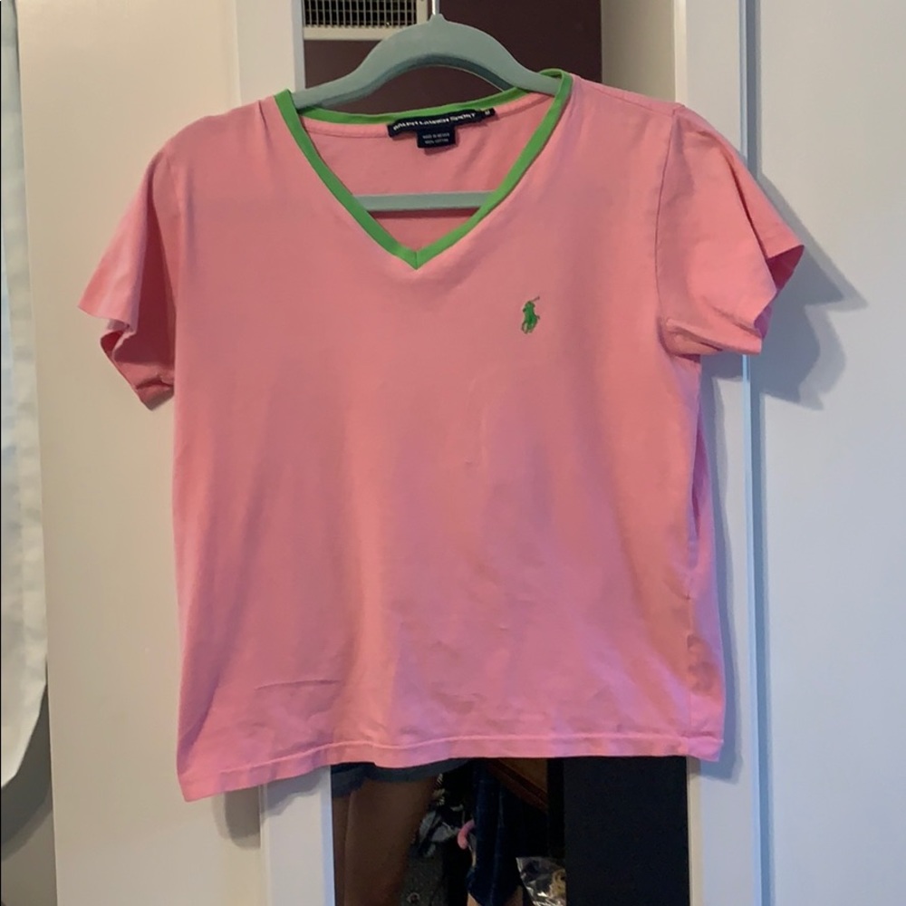 Ralph Lauren Sport Pink Vintage V Neck